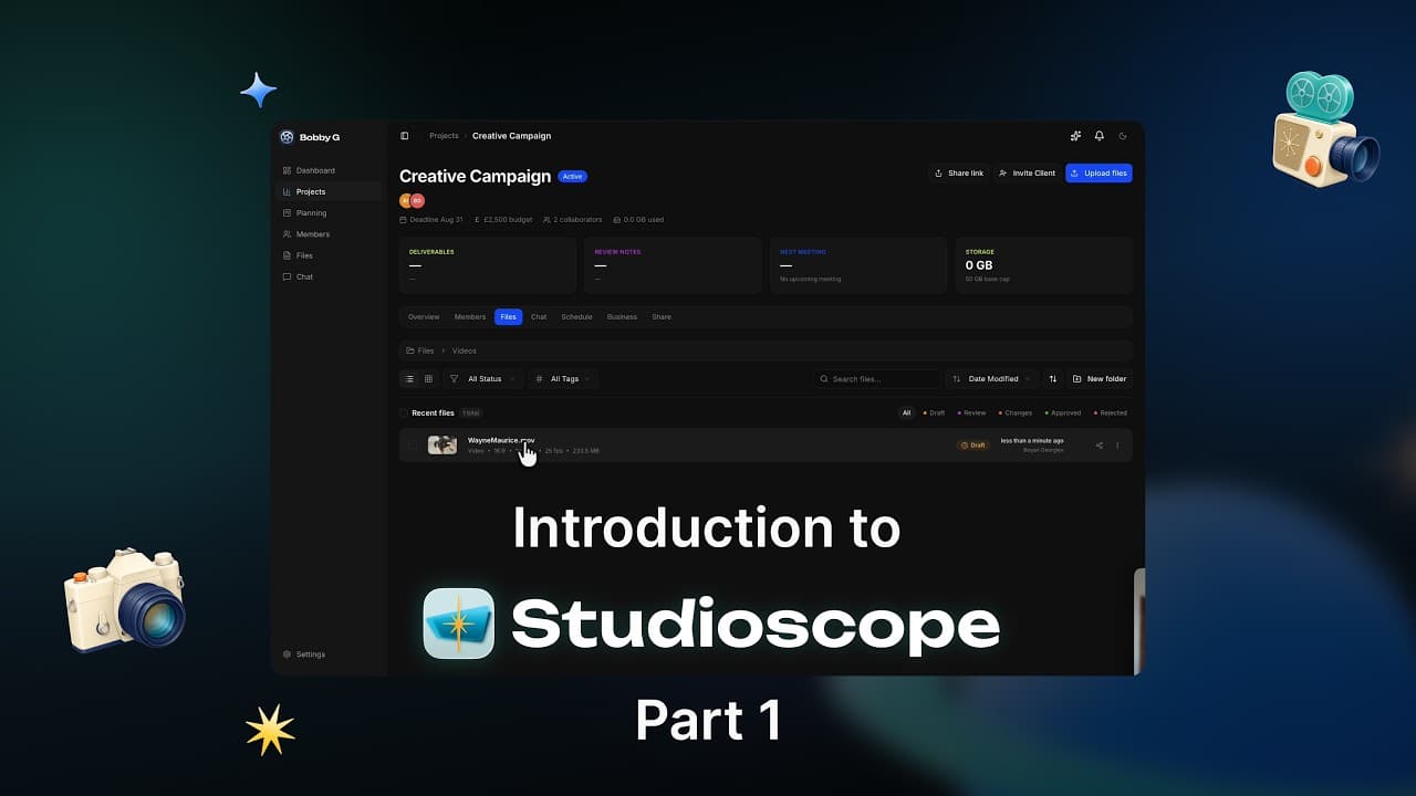 Studioscope Part 1 – files, version tracking, internal notes and client review video thumbnail