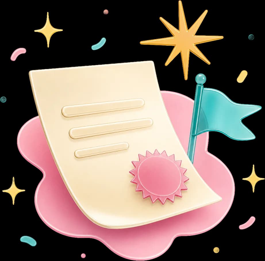 Illustration of a certificate with a seal for an approved deliverable